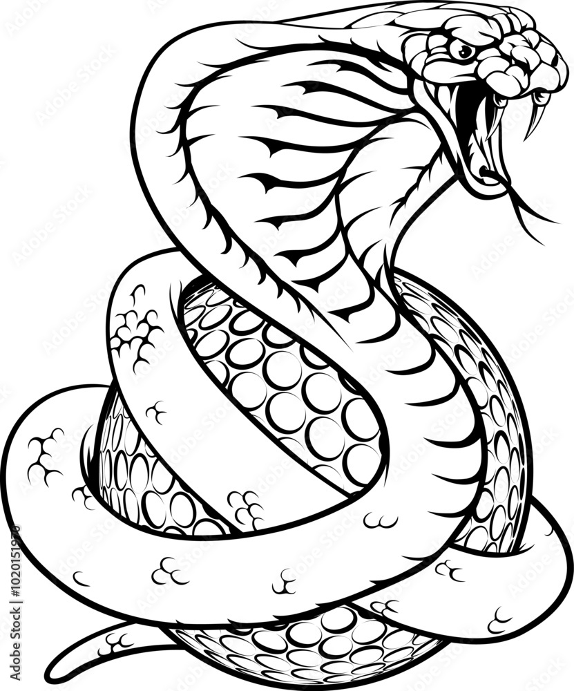 Fototapeta premium A cobra snake golf ball sports team cartoon animal mascot