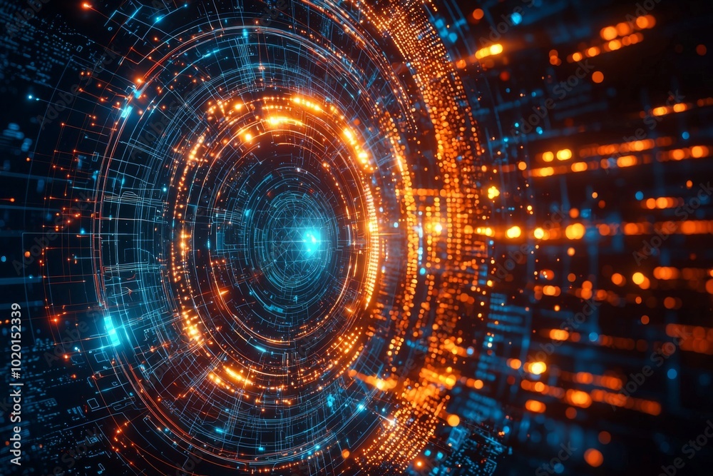 Obraz premium Digital Technology background of data and network
