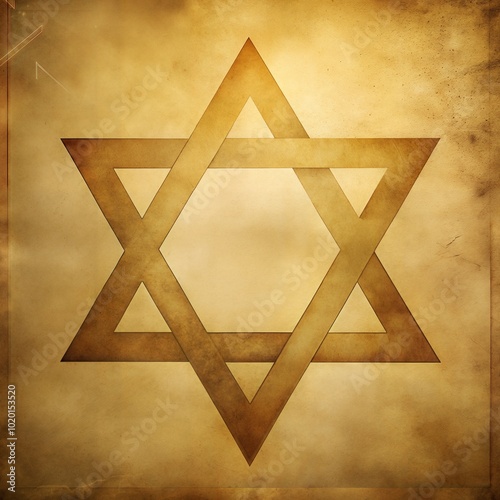 Star of David on Vintage Brown Background, Symbol of Jewish Heritage photo