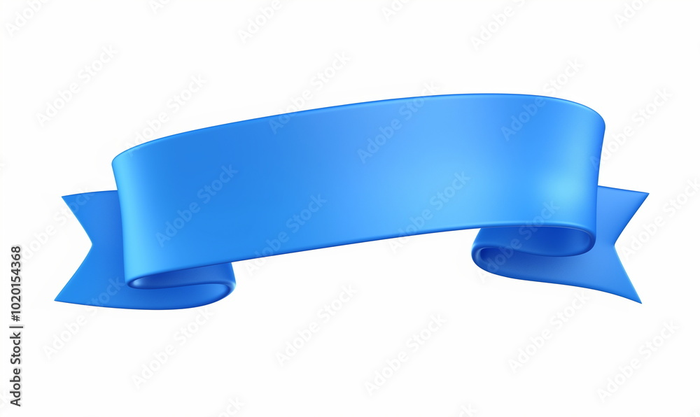 3D icon banner design in the shape of blue ribbon with text space. 3D icon banner design in the shape of blue ribbon with text space.