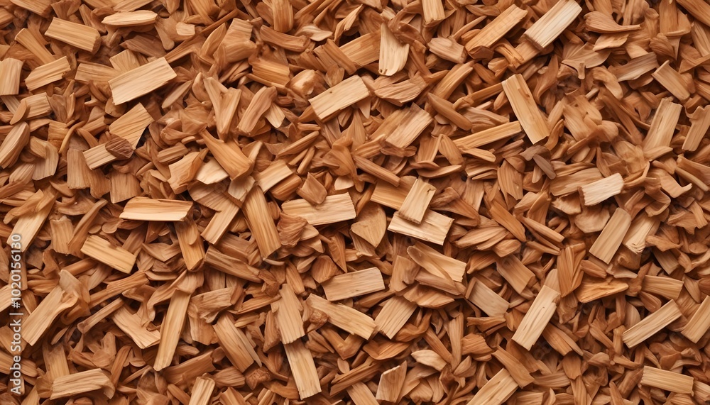 Heap of wood chips , close-up view Heap of wood chips , close-up view
