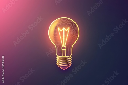 A glowing light bulb against a dark background, symbolizing innovation, ideas, and creativity in a modern design.