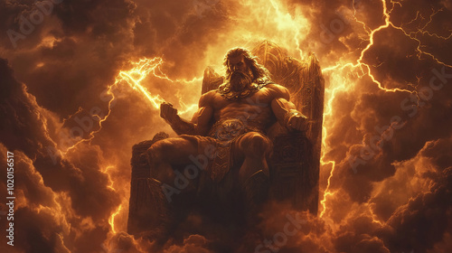 Zeus god of sky and thunder in ancient Greek mythology background