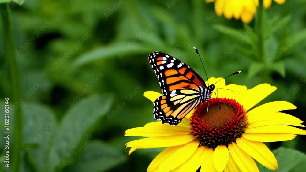Colorful Butterflies Fluttering Among Wildflowers in a Sunny Meadow Colorful Butterflies Fluttering Among Wildflowers in a Sunny Meadow