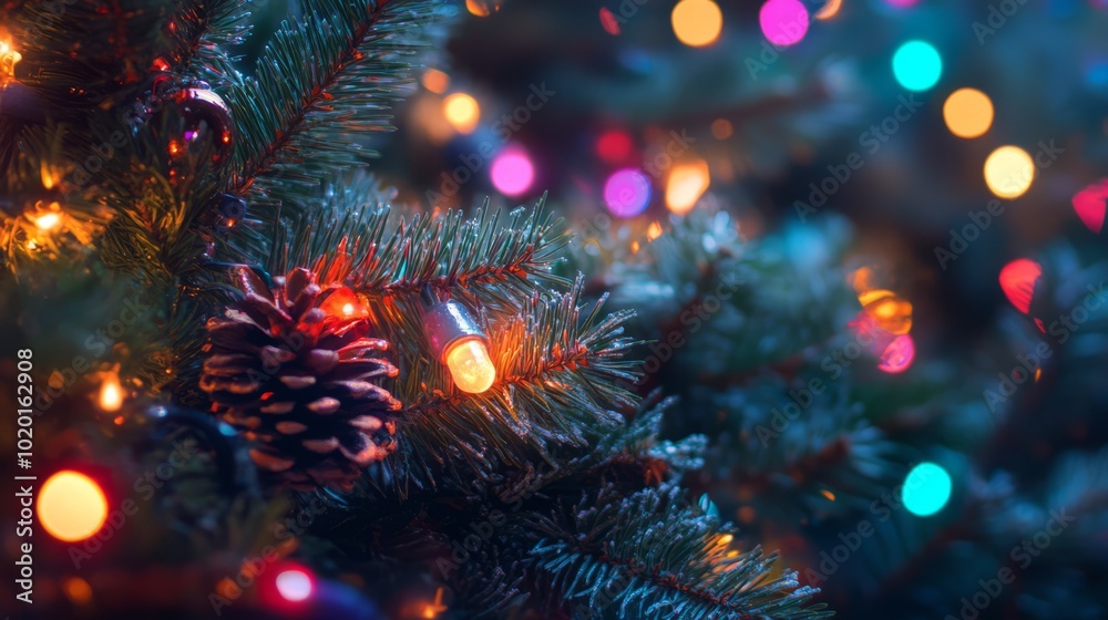 Festive colorful christmas lights background with glowing twinkling bulbs in red, green, blue, and yellow colors, creating a warm and joyful holiday atmosphere, perfect for seasonal celebrations, part Festive colorful christmas lights background with glowing twinkling bulbs in red, green, blue, and yellow colors, creating a warm and joyful holiday atmosphere, perfect for seasonal celebrations, part