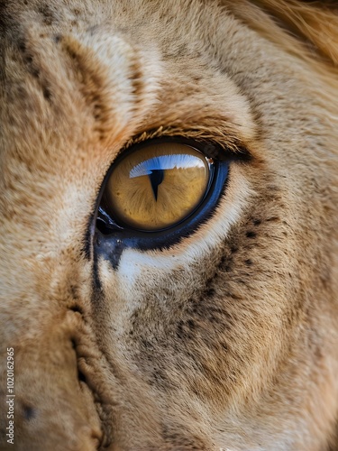 Close up shot of Lion eye