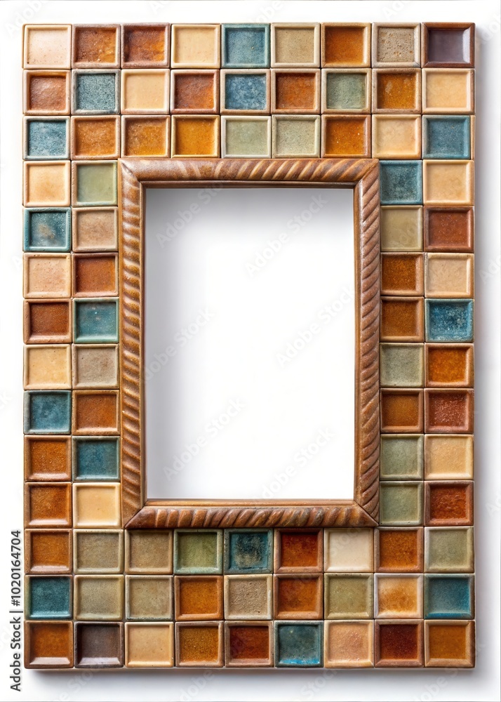 Versatile Mosaic Picture Frame: Custom Photo, Art, and Wall Display Options for Every Decor Style with blank copyspace background