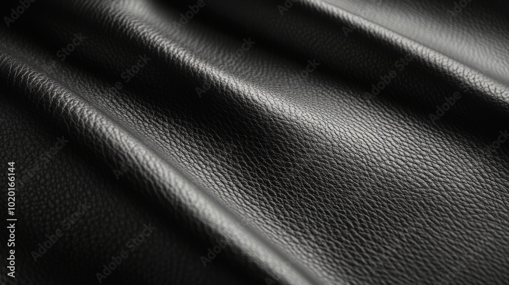Fototapeta premium A minimalist black leather texture, clean and smooth