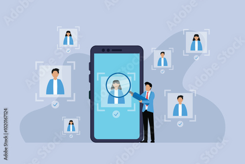 Digital Recruitment and Candidate Selection 2d flat vector illustration