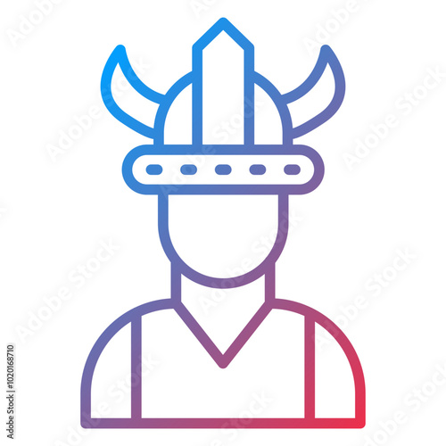 Viking Man Icon Style