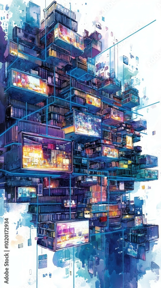 Fototapeta premium The Virtual Library, Digital Archiving and Preservation