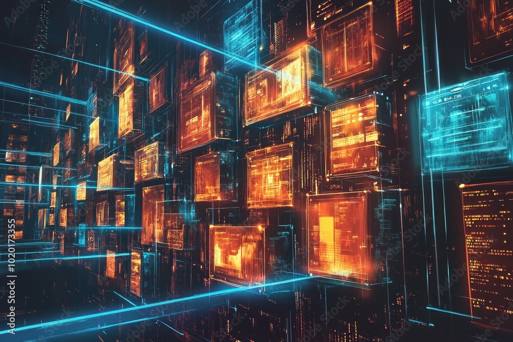 Fototapeta premium The Virtual Library, Digital Archiving and Preservation