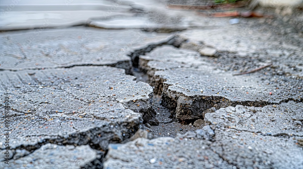 A Close-Up View of a Cracked Concrete Surface A Close-Up View of a Cracked Concrete Surface