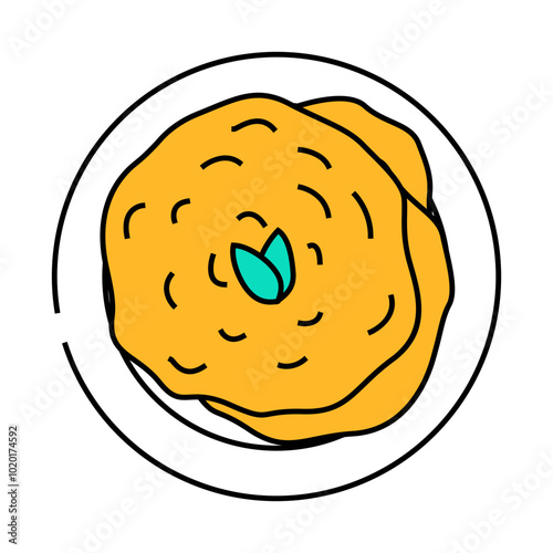aloo paratha indian cuisine line icon vector. aloo paratha indian cuisine sign. isolated symbol illustration