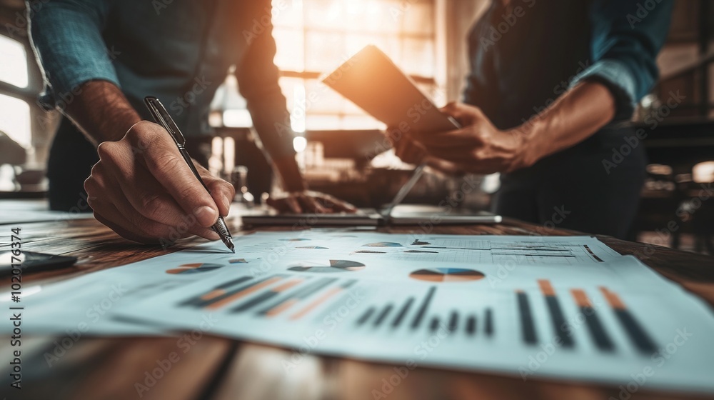 Business Team Analyzing Charts and Data Business Team Analyzing Charts and Data