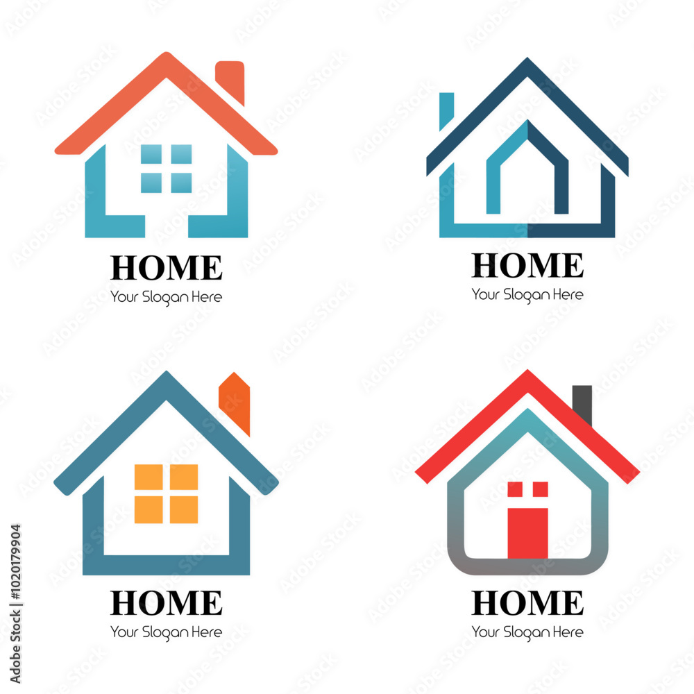 Flat Home Logo Icon Template Collection Design Flat Home Logo Icon Template Collection Design