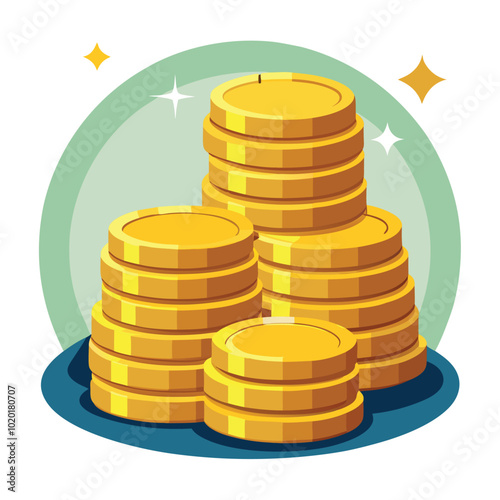 Stack of gold coins vector illustration