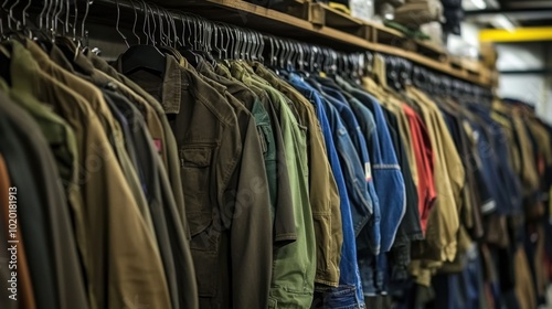 Wallpaper Mural Vintage Jackets on Rack. Torontodigital.ca