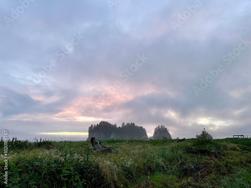 sunset over first beach in La Push at Quileute reservation
