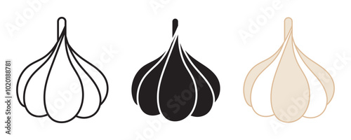 Garlic icon set 