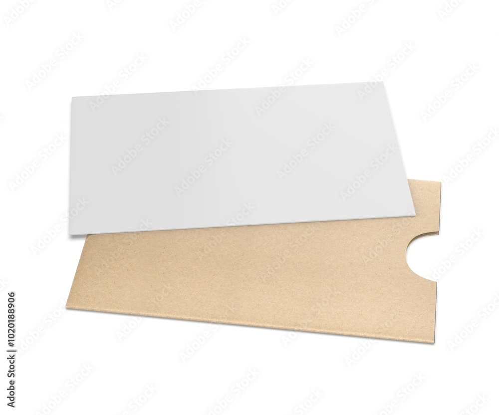 Visiting card with blank paper cover sleeve 3d render illustration. Visiting card with blank paper cover sleeve 3d render illustration.