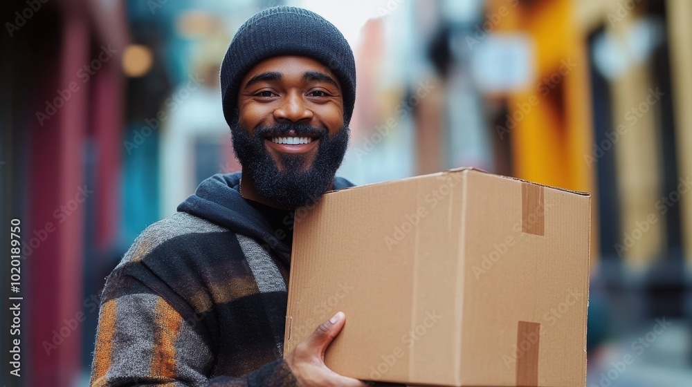 Smiling Delivery Man. Smiling Delivery Man.