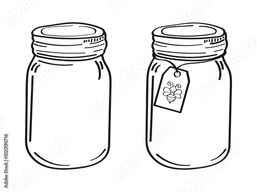 hand drawn mason jar vector design