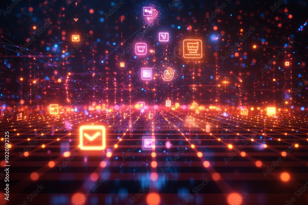 Fototapeta premium The Experience Grid, Digital Experience Platforms DXP