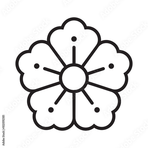 Mugunghwa flower icon outline