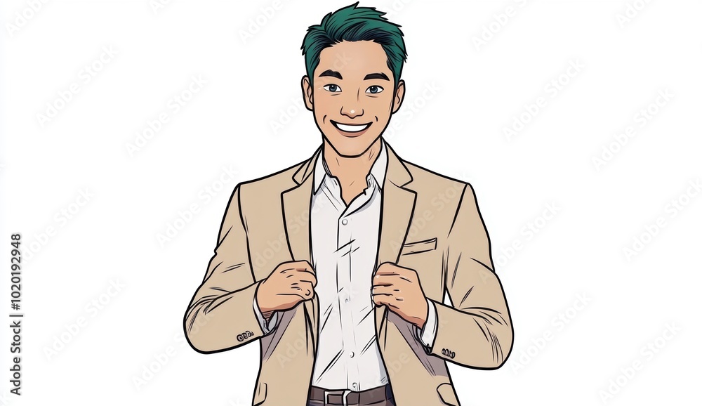 Fototapeta premium Man in Suit Smiling.