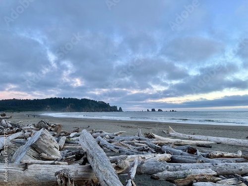 clouds over first beach in La Push at Quileute reservation