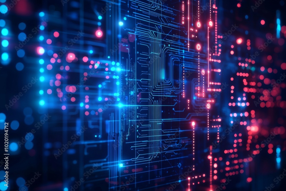 Digital Technology background of data and network created with Generative AI Digital Technology background of data and network created with Generative AI