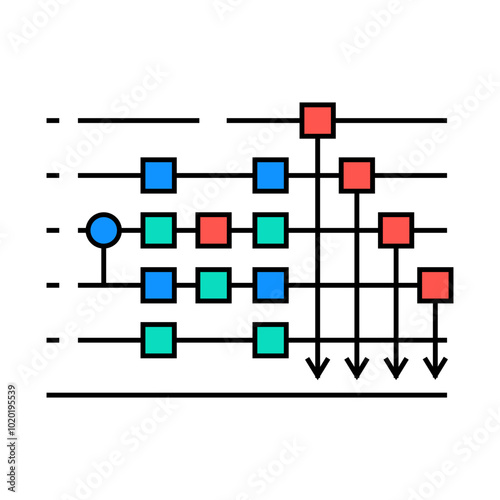 circuit quantum technology line icon vector. circuit quantum technology sign. isolated symbol illustration