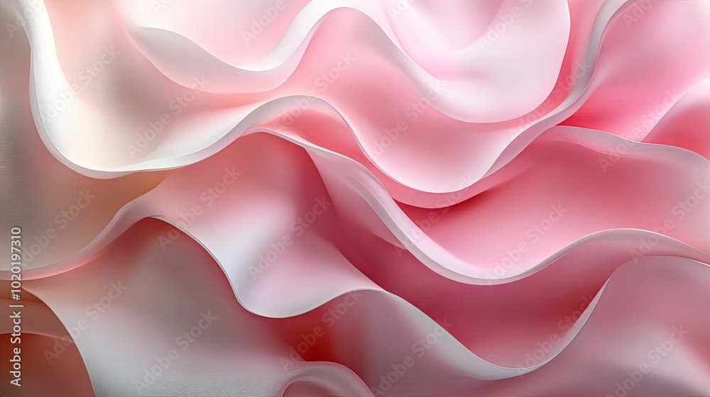 Obraz premium Abstract Pink and White Wavy Pattern