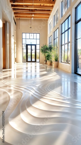 Modern Architecture - Interior Design - White Floor with Abstract Curves