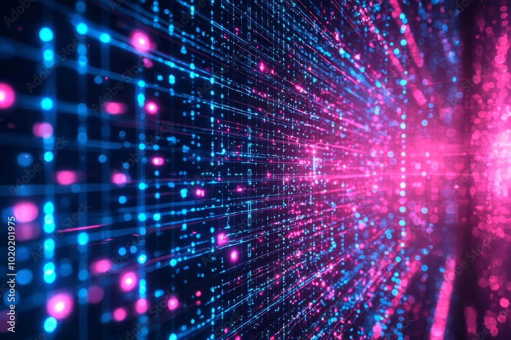Digital Technology background of data and network created with Generative AI Digital Technology background of data and network created with Generative AI