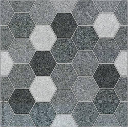 Hexagon mosaic seamless Wall and Floor with a modern abstract geometric pattern.
