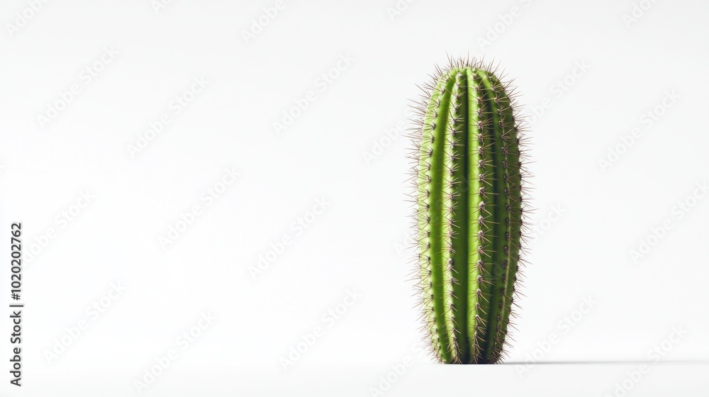 Naklejka premium Cactus on White Background