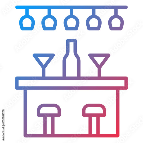 Bar Counter Icon Style