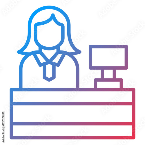 Clerk Female Icon Style
