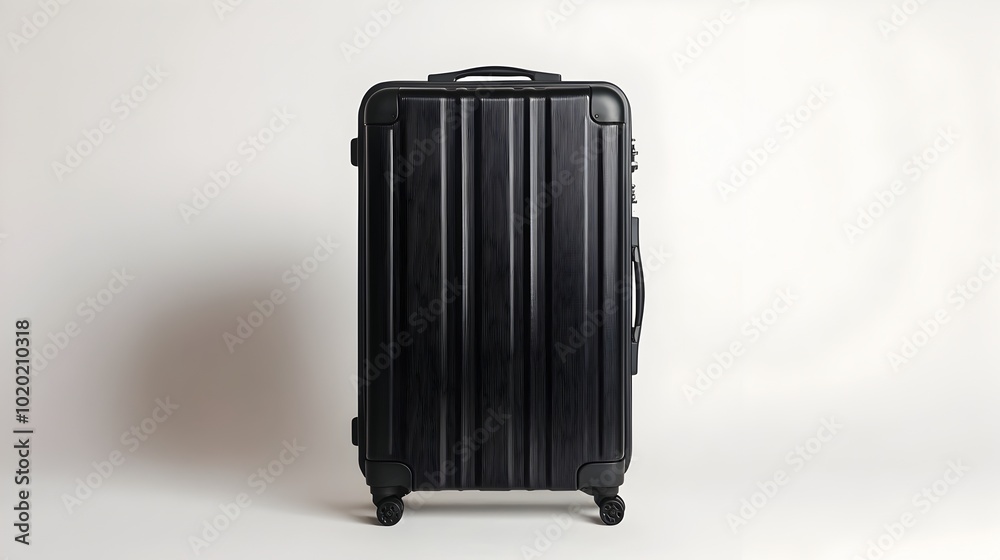 Black Hardcase Suitcase on Clean White Background