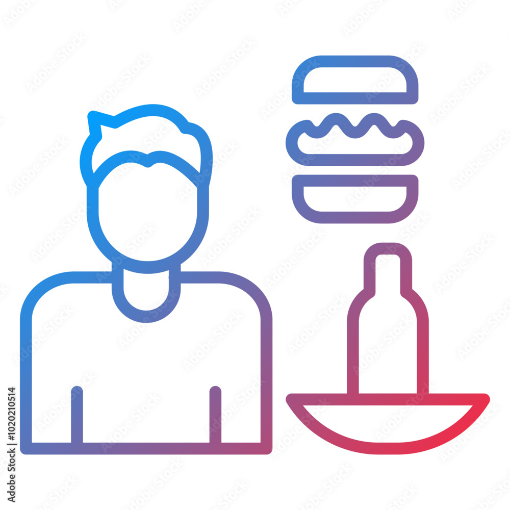 Bad Eating Habits Icon Style