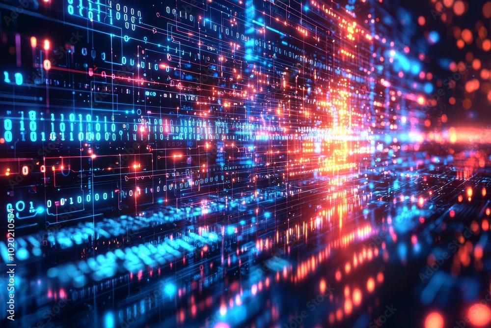 Digital Technology background of data and network created with Generative AI Digital Technology background of data and network created with Generative AI