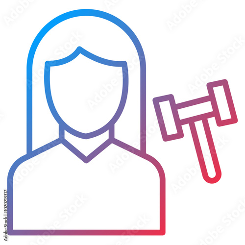 Judge Female Icon Style
