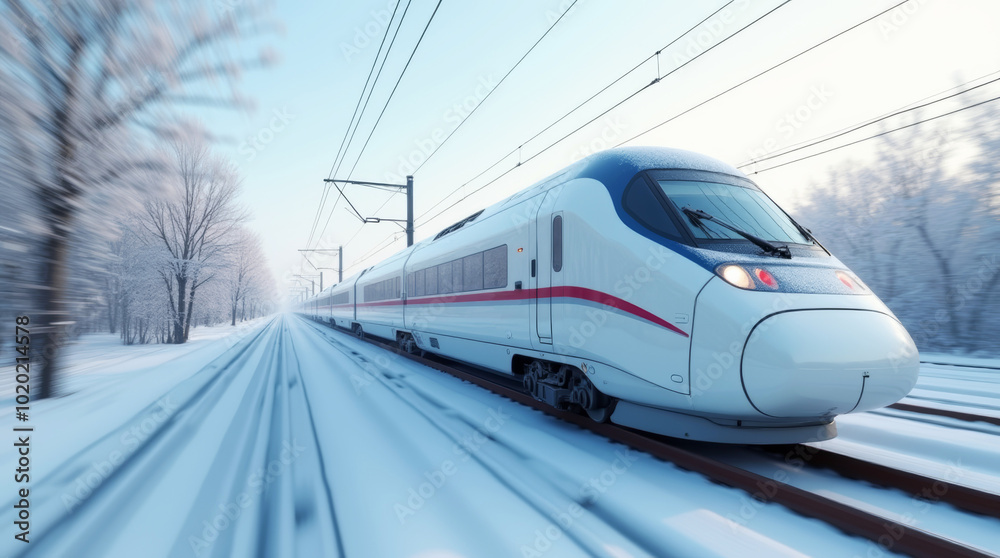 Naklejka premium white high-speed train