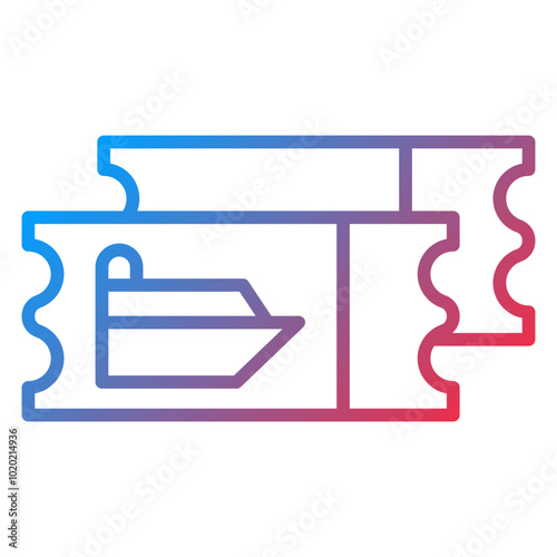 Cruise Ticket Icon Style