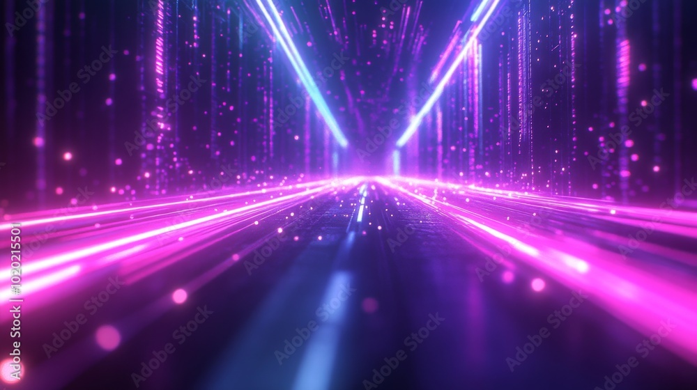 Abstract Neon Glow Path With Futuristic Lights Abstract Neon Glow Path With Futuristic Lights