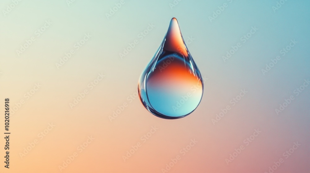 Fototapeta premium Water Drop on a Gradient Background