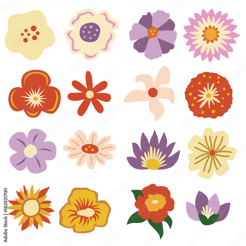 flower element set vector illustration flower element set vector illustration