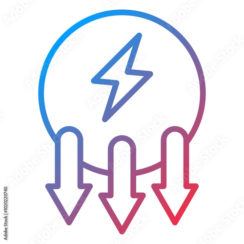 Reduce Energy Consumption Icon Style